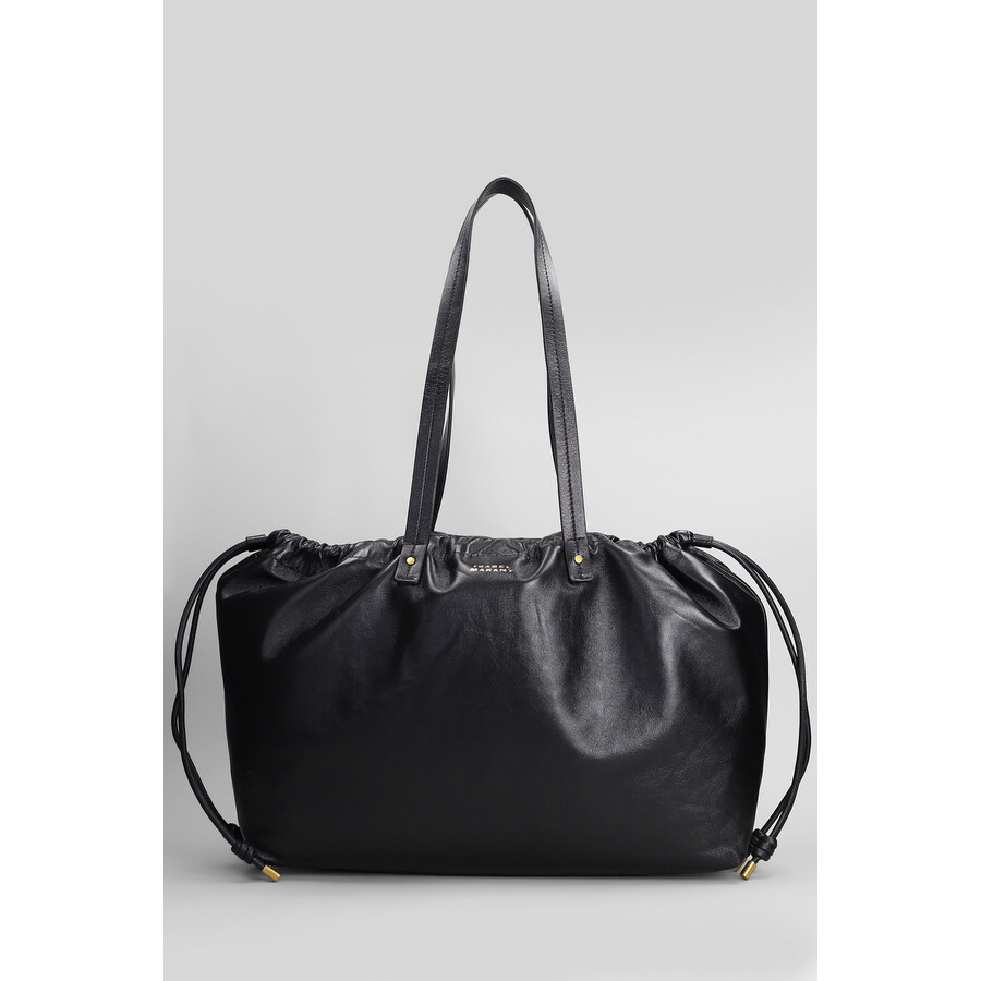 Isabel Marant Silven Ew Tote In Black Leather In Black