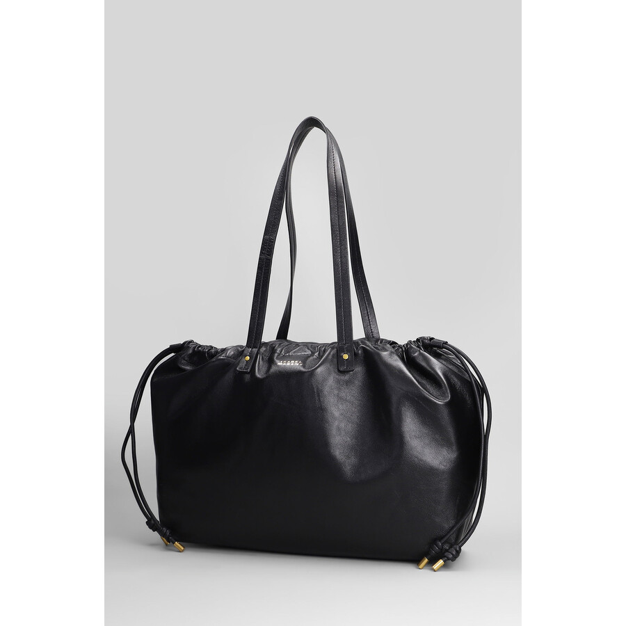 Isabel Marant Silven Ew Tote In Black Leather In Black