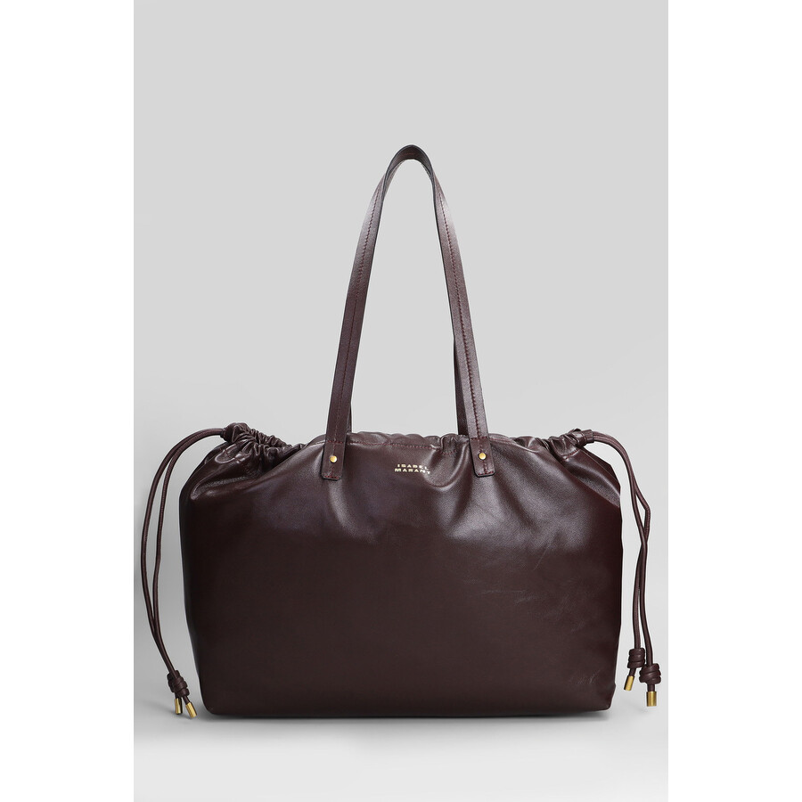 Isabel Marant Silven Ew Tote In Bordeaux Leather In Burgundy