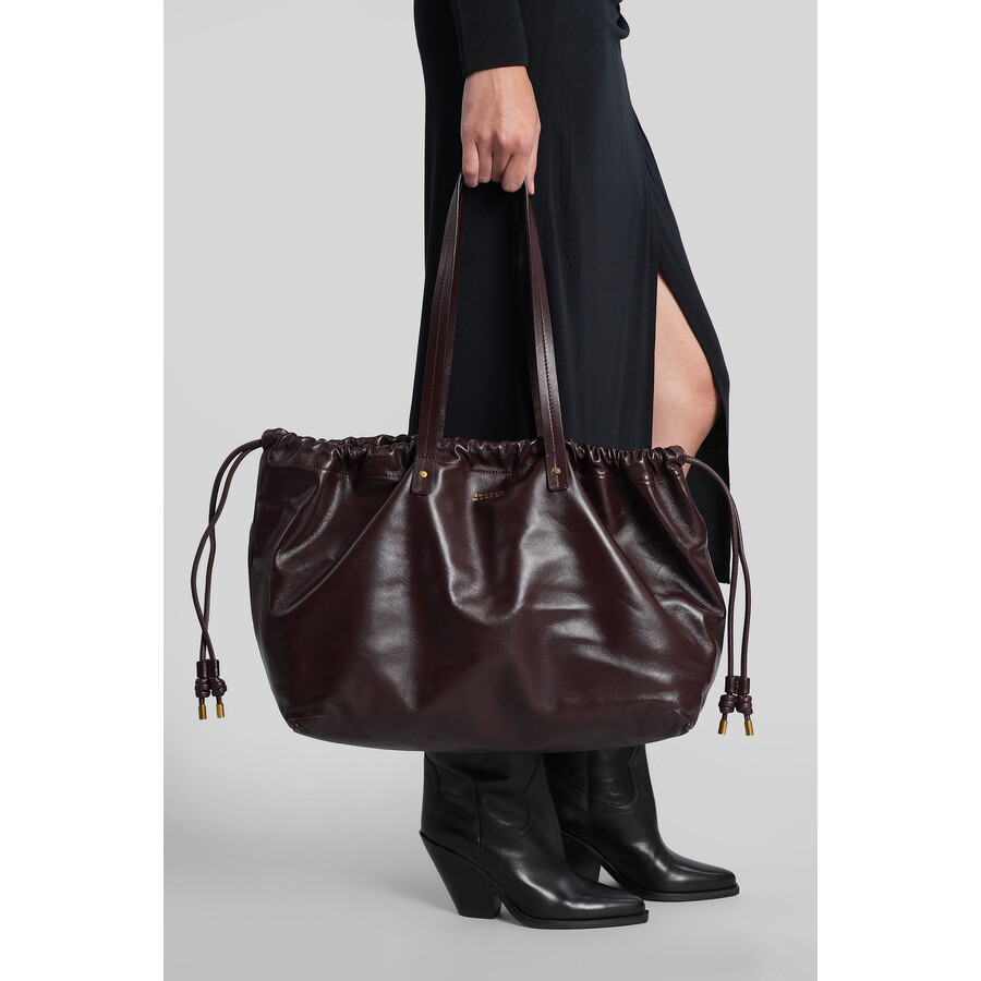 Isabel Marant Silven Ew Tote In Bordeaux Leather In Burgundy
