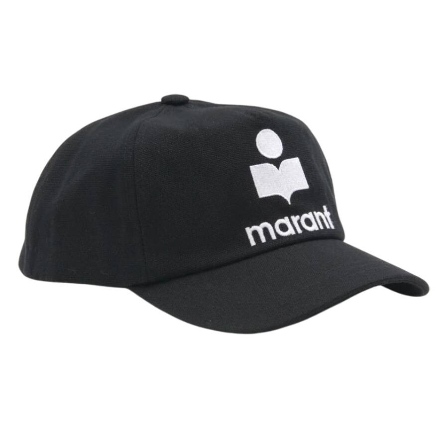 Isabel Marant Tyron Embroidered Cotton Cap In Black