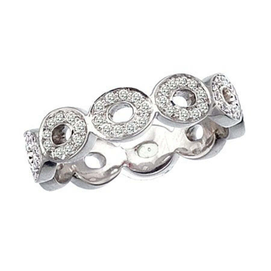 Ivanka Trump Oval Eternity Band With Pave Diamonds In Silver Tone