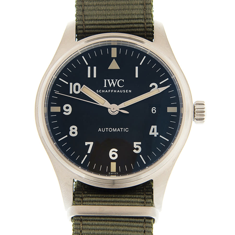 IWC Pilot Black Dial Automatic Men's Textile Watch IW327007
