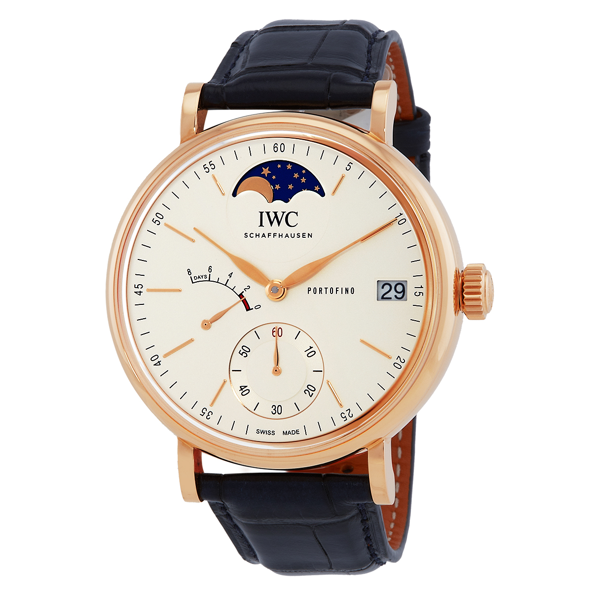Portofino Hand Wind Moon Phase Silver Dial Men's Watch