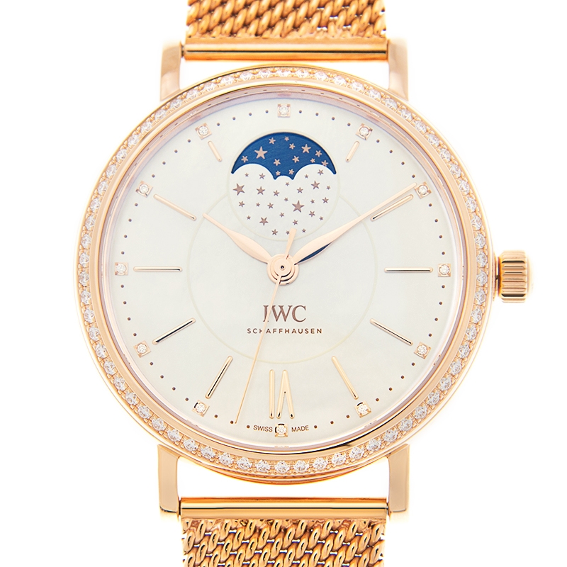 IWC Portofino Mother of Pearl Dial Diamond 18k Rose Gold Automatic Unisex Watch 4590-05