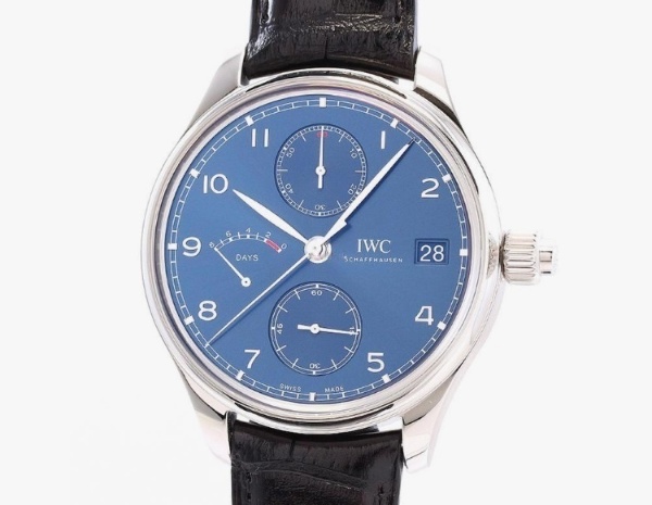 IWC Portugieser Monopusher "Laureus Sport For Good" Chronograph Hand Wind Blue Dial Men's Watch IW515301