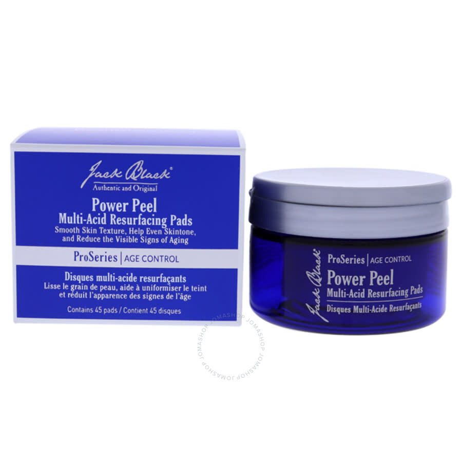 Jack Black For Men Men's Diy Power Peel Multi-acid Resurfacing Exfoliator Pads 45pc Fragrances 68222 In Black