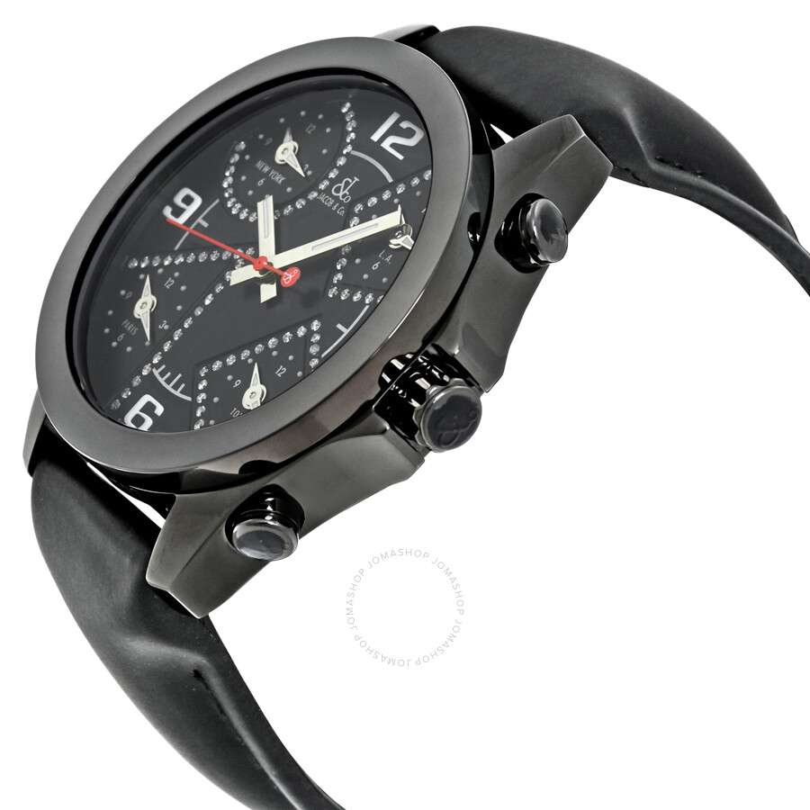 Jacob and Co. Five Time Zone Black Dial Diamond Men