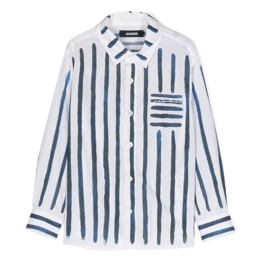 Boys La Peinture Stripe Cotton Shirt