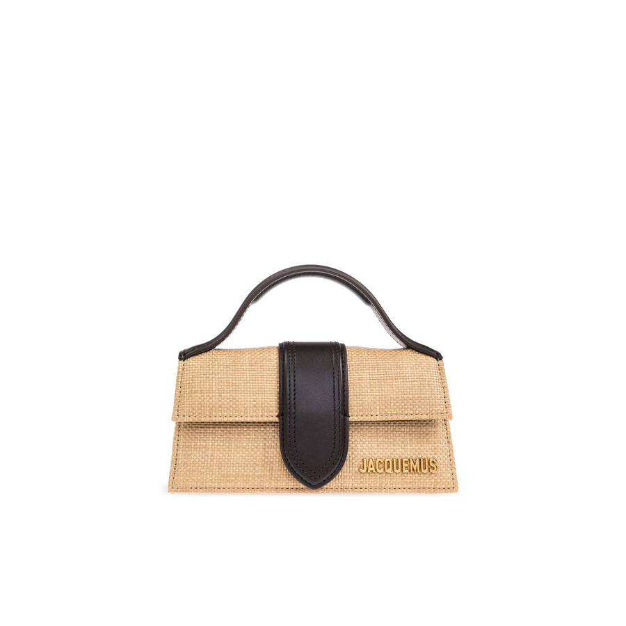 Jacquemus Small Bambino Raffia Crossbody Bag In Sand