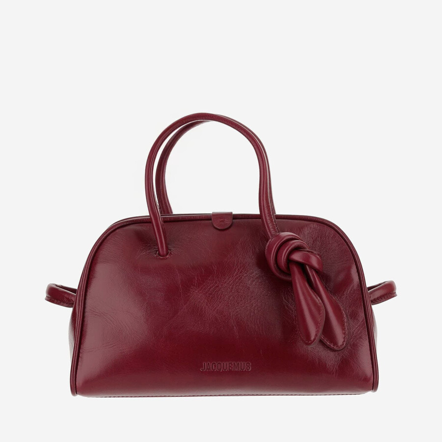 Jacquemus Maroon Le Petit Turismo Tote In Burgundy