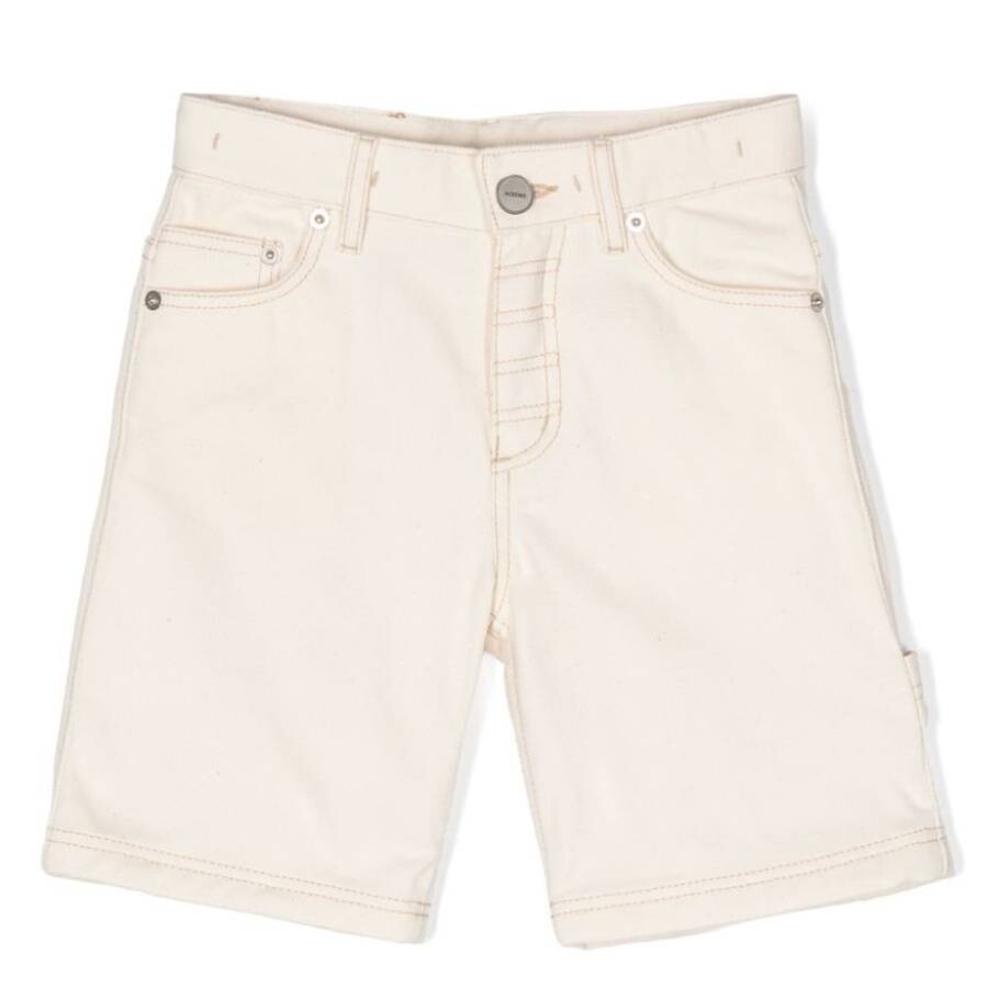 Jacquemus Kids Bermuda Denim Shorts In Beige