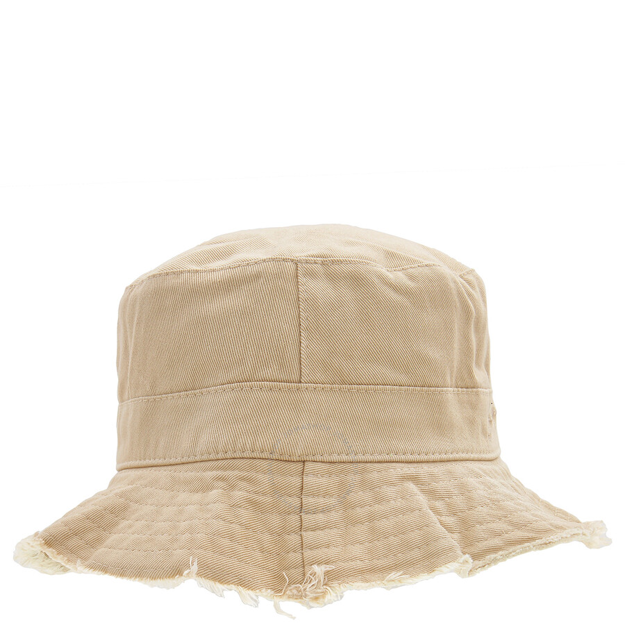 Jacquemus Kids Bucket Hat With Logo In Beige