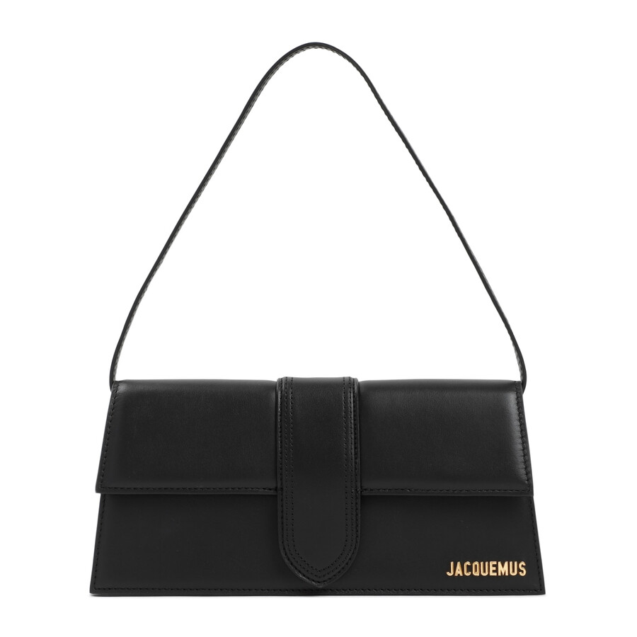 Jacquemus Le Bambino Long Black Shoulder Bag With Removable Shoulder Strap In Leather Woman In Black