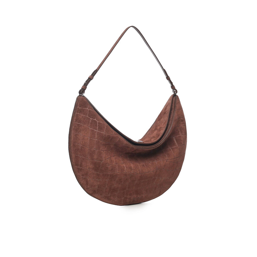 Jacquemus Le Calisso Rond Suede Shoulder Bag In Brown