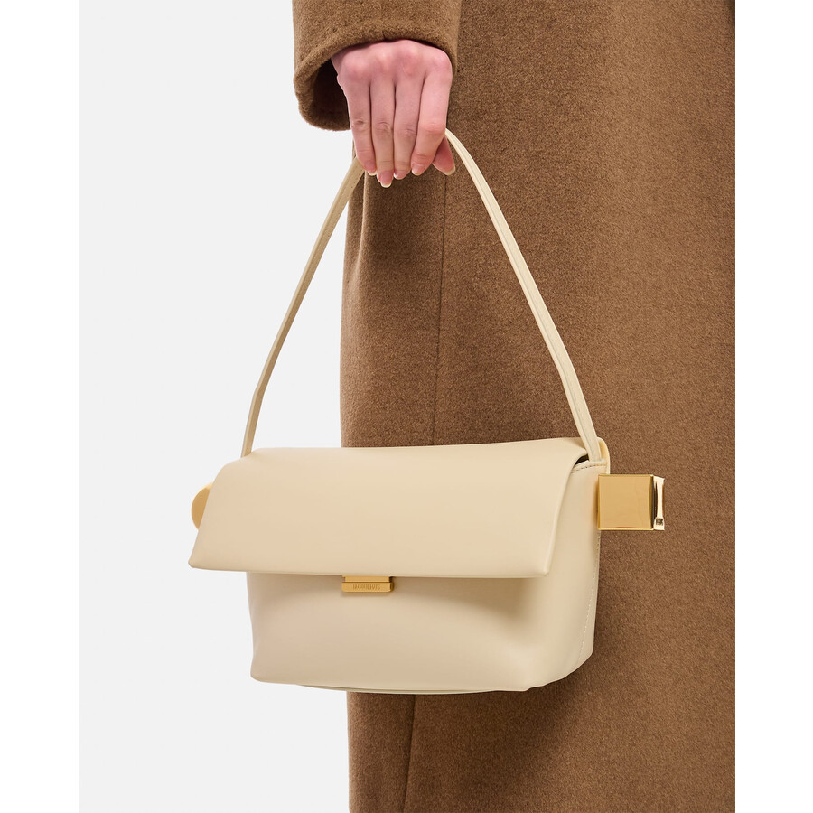 Jacquemus Le Rond Carre Leather Shoulder Bag In White