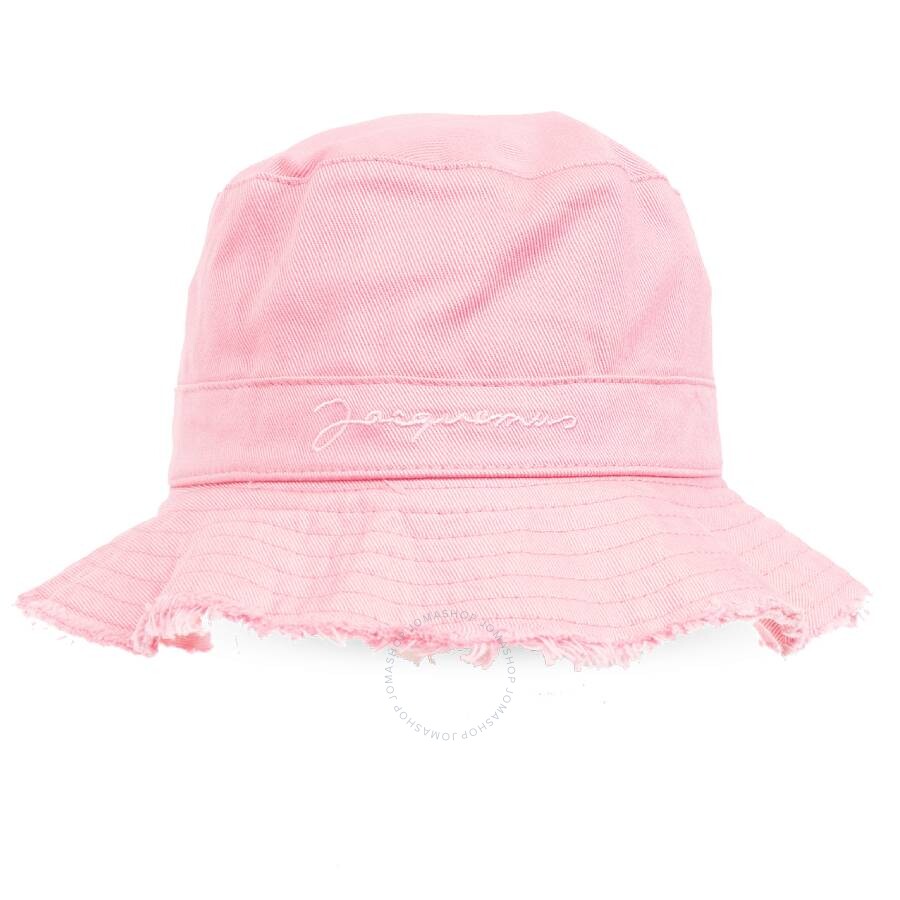 Jacquemus L'enfant Frayed Hem Bucket Hat In Pink