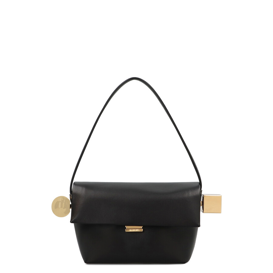 Jacquemus Rond Carr Leather Crossbody Bag In Black