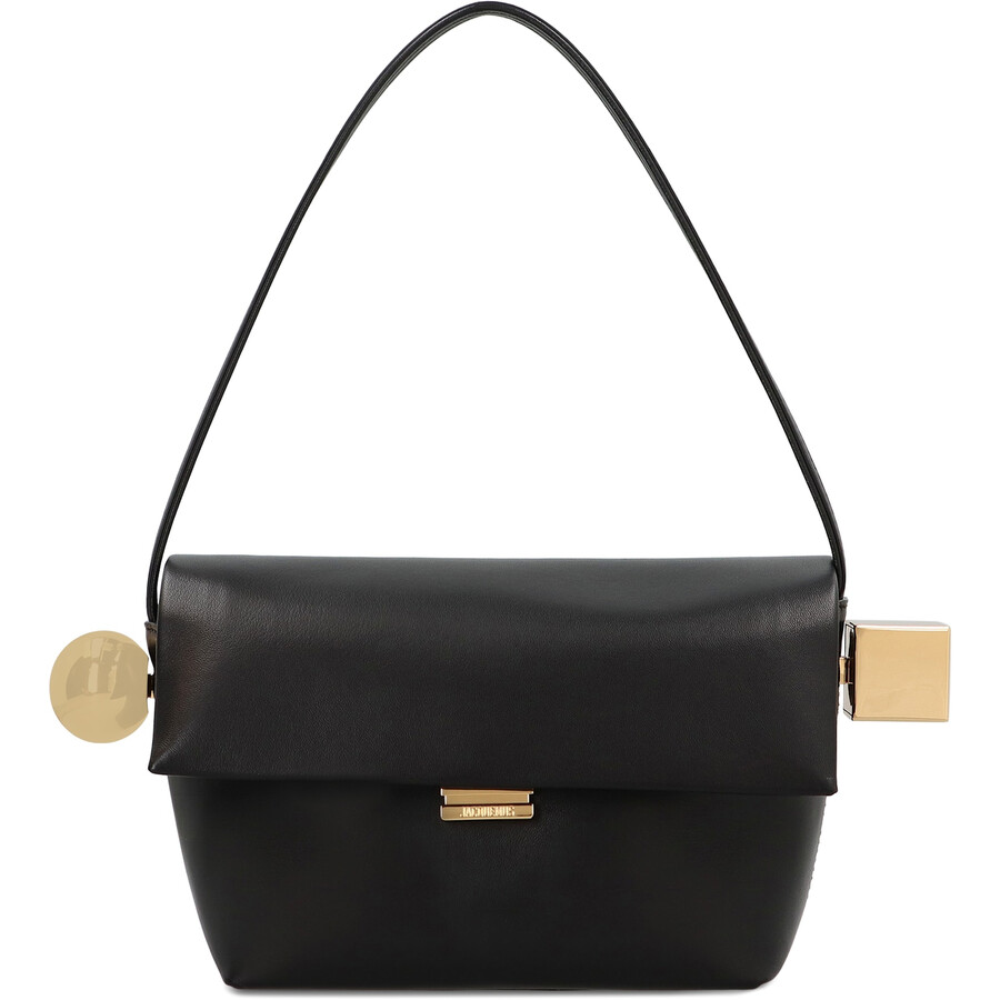 Jacquemus Rond Carr Leather Crossbody Bag In Black