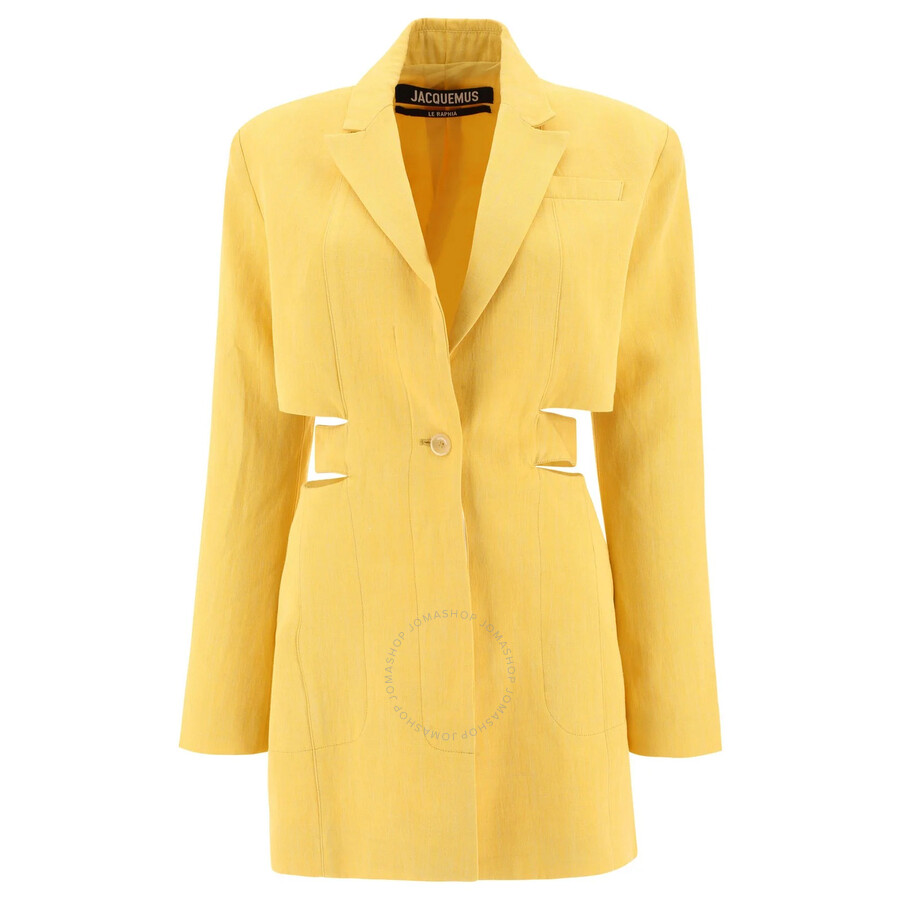 Jacquemus Yellow Le Raphia 'la Robe Bari' Minidress In Yellow