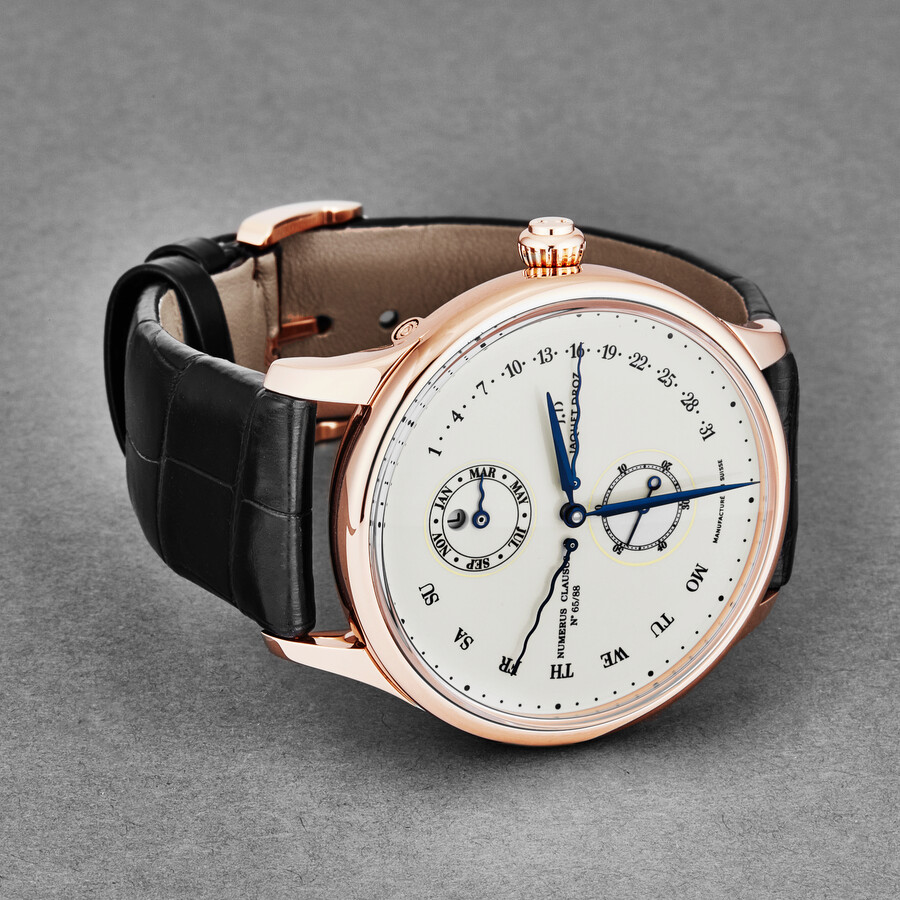 Jaquet Droz Astrale Perpetual Calendar Ivory Enamel Dial 18k Rose Gold ...