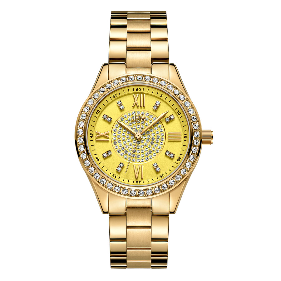 Jbw Mondrian 34 Quartz Gold Dial Unisex Watch J6388d In Gold / Gold Tone