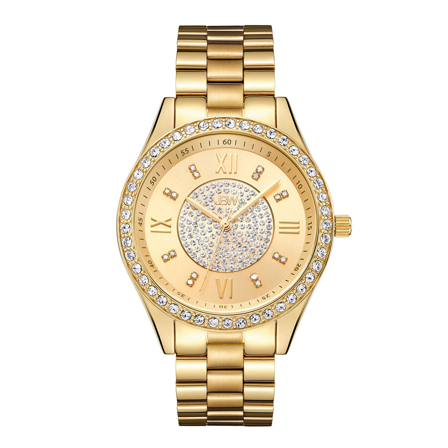 JBW JBW MONDRIAN GOLD DIAMOND DIAL 18KT GOLD PLATED STAINLESS STEEL LADIES WATCH J6303B