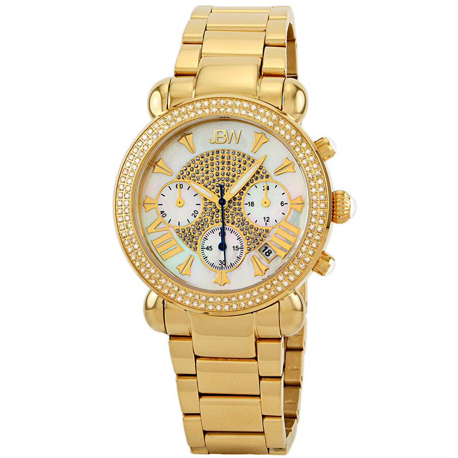 victory chronograph diamond mother of pearl gold-plated ladies