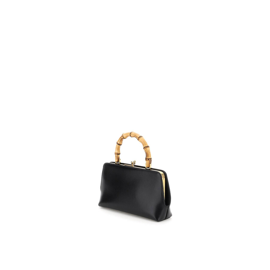 Jil Sander Mini Goji Bamboo Top Handle Bag In Black