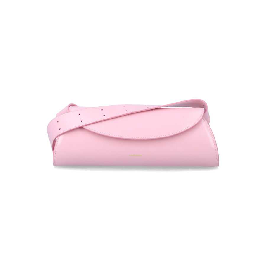 Jil Sander Cannolo Small Leather Bag Pink Bovine Lining Shoulder
