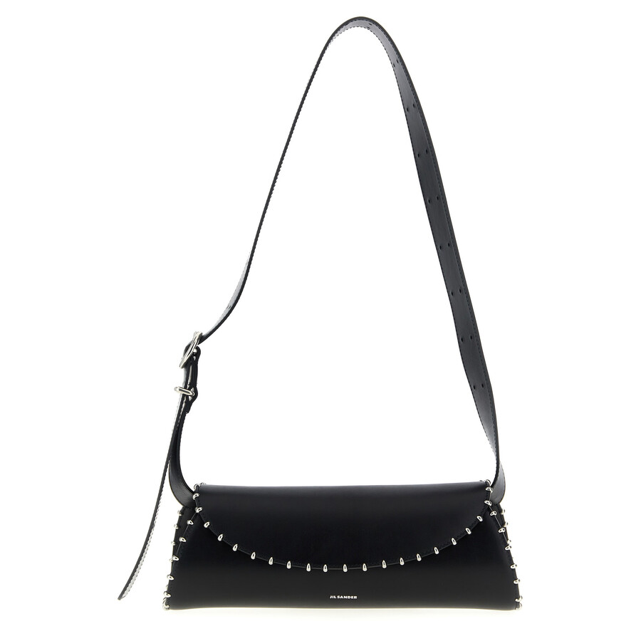 Jil Sander Cannolo Small Shoulder Bag In Black