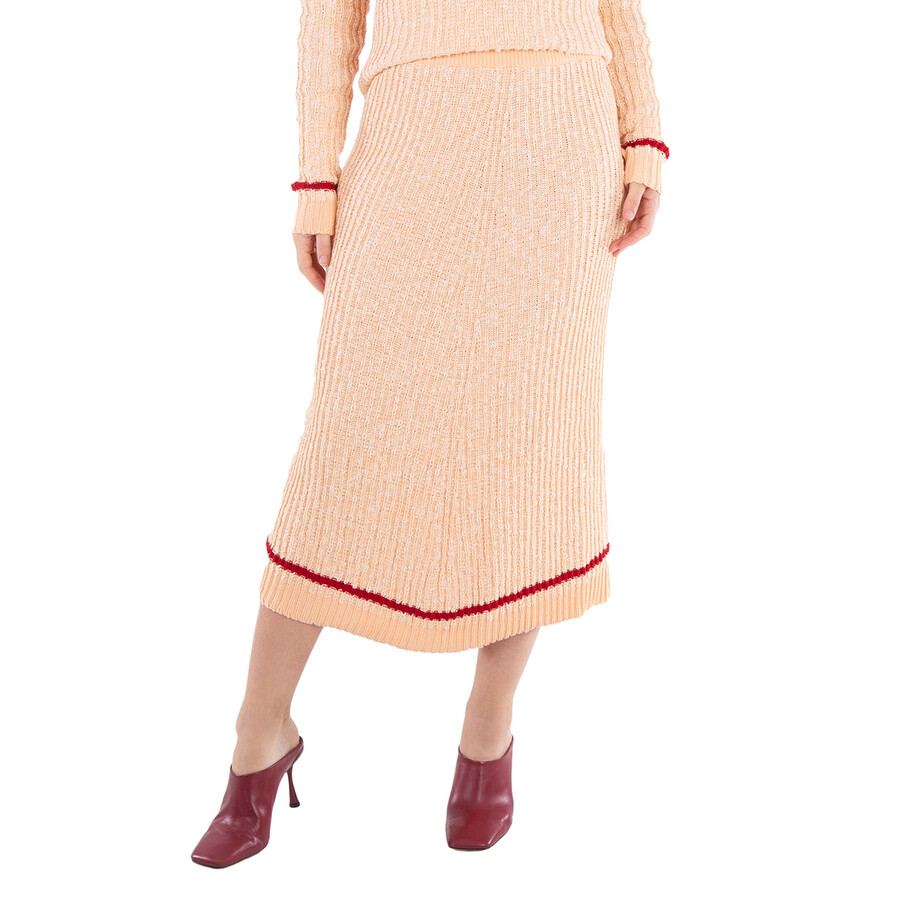 Ladies Ribbed Knit Midi Skirt