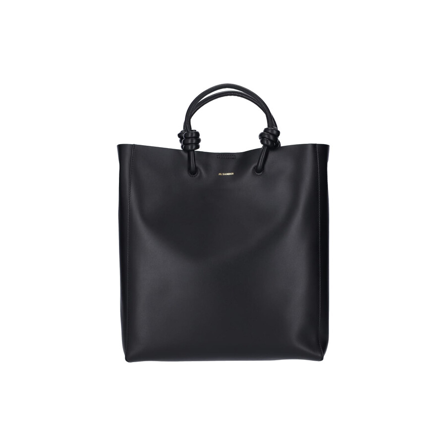 Jil Sander Leather Tote In Black