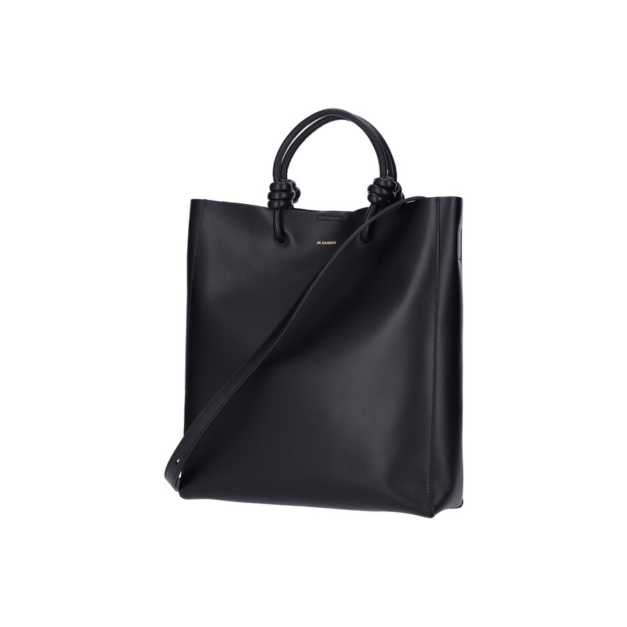 Jil Sander Leather Tote In Black