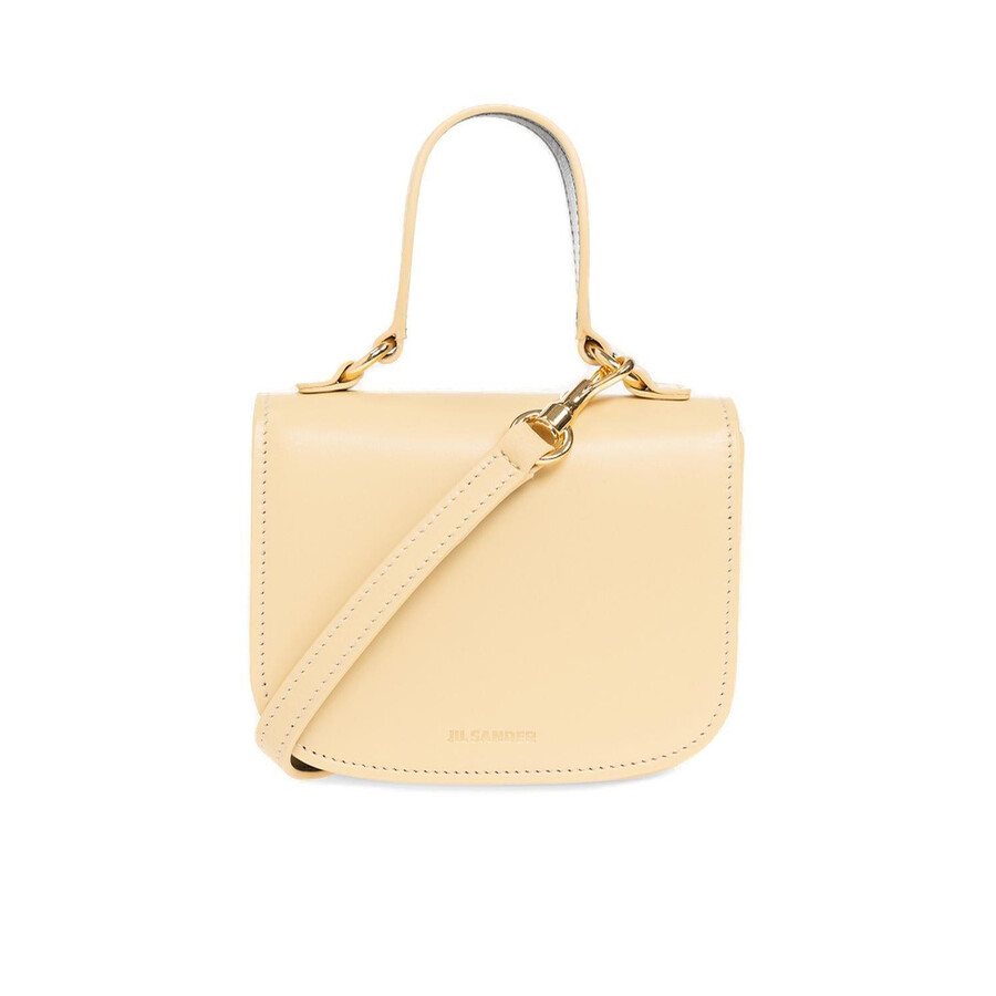 Jil Sander Logo Print Top Handle Shoulder Bag In Neutral