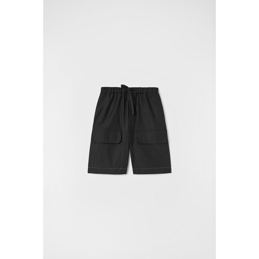 Jil Sander Black Cargo Shorts, Brand Size 50 ( US Size 34