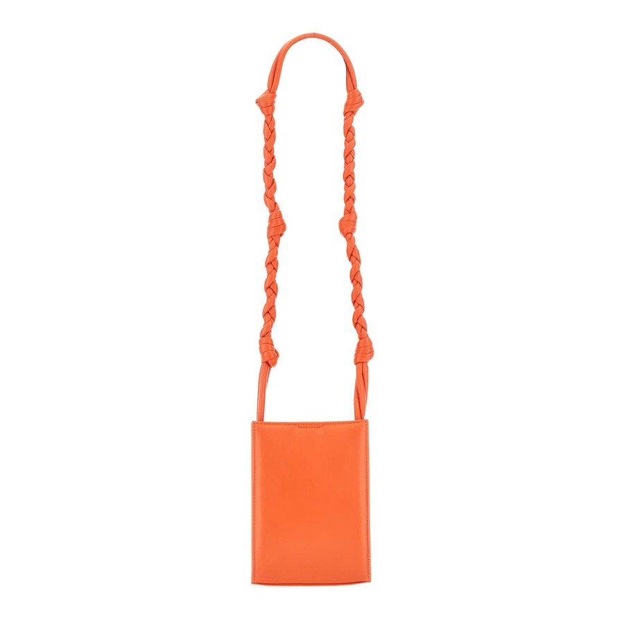 Jil Sander Tangle Small Leather Crossbody Bag In Orange