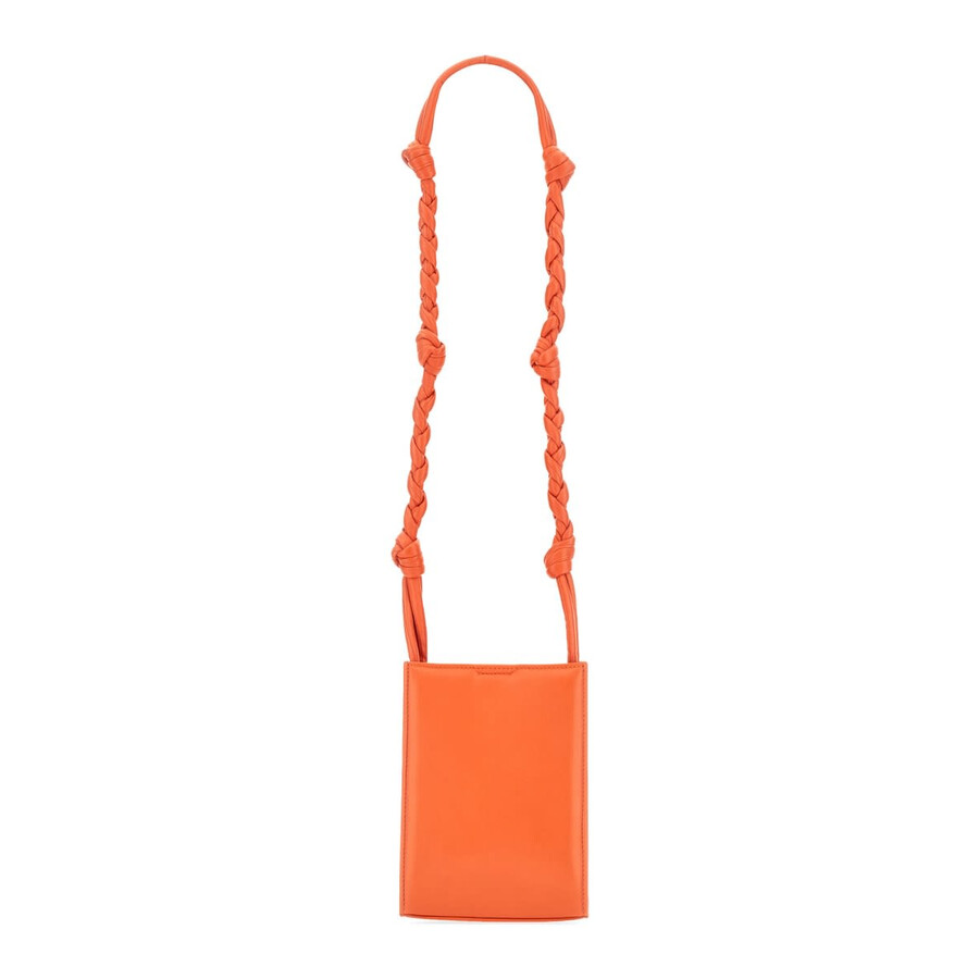 Jil Sander Tangle Small Leather Crossbody Bag In Orange