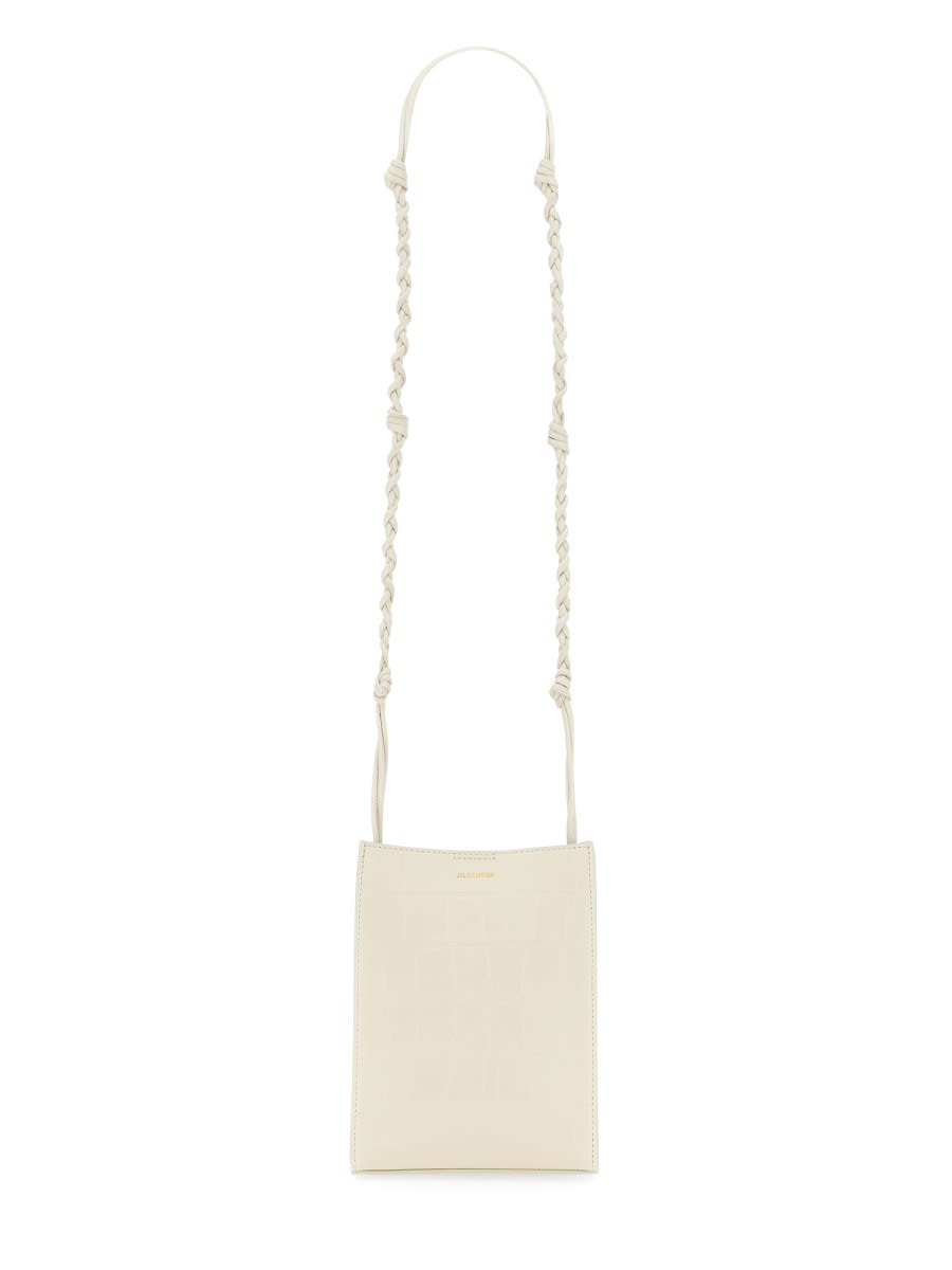 Jil Sander Small Tangled Soft Shoulder Bag In White