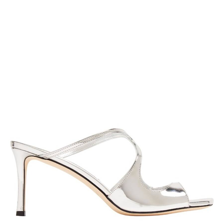Jimmy Choo Anise 75 Leather Mules In Silver