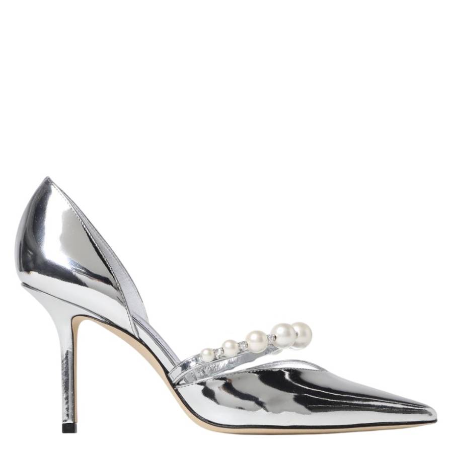 Jimmy Choo Aurelie 65 Metallic Leather Pumps, Brand Size 34 ( US