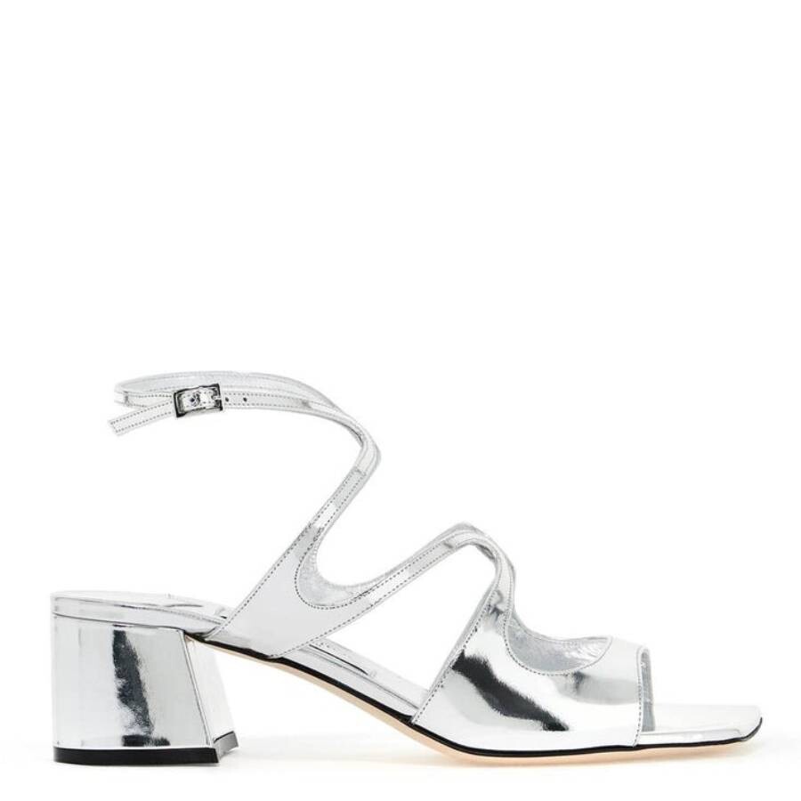 Jimmy Choo Azilia 45 Silver Metallic Sandals In Silver