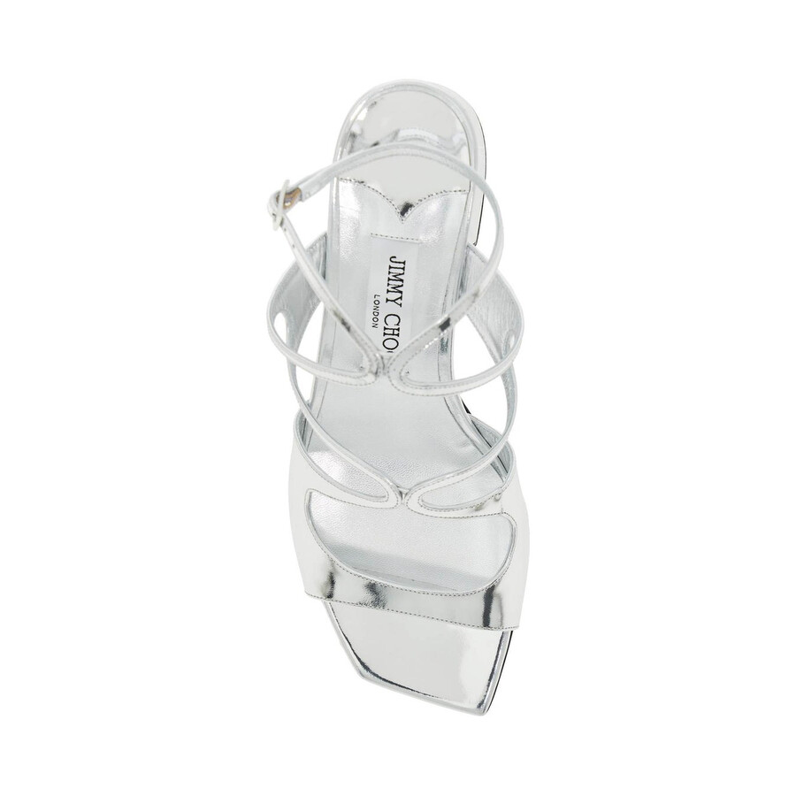 Jimmy Choo Azilia 45 Silver Metallic Sandals In Silver