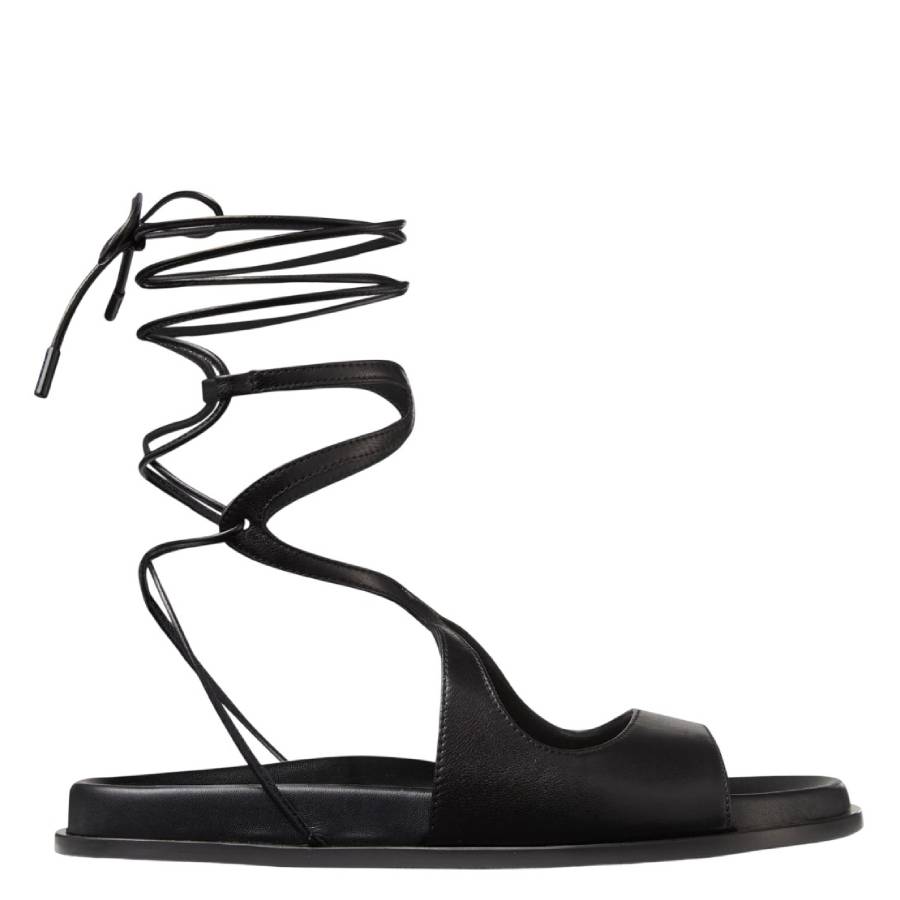 Jimmy Choo Azure Nappa Leather Flat Sandals, Brand Size 35 ( US
