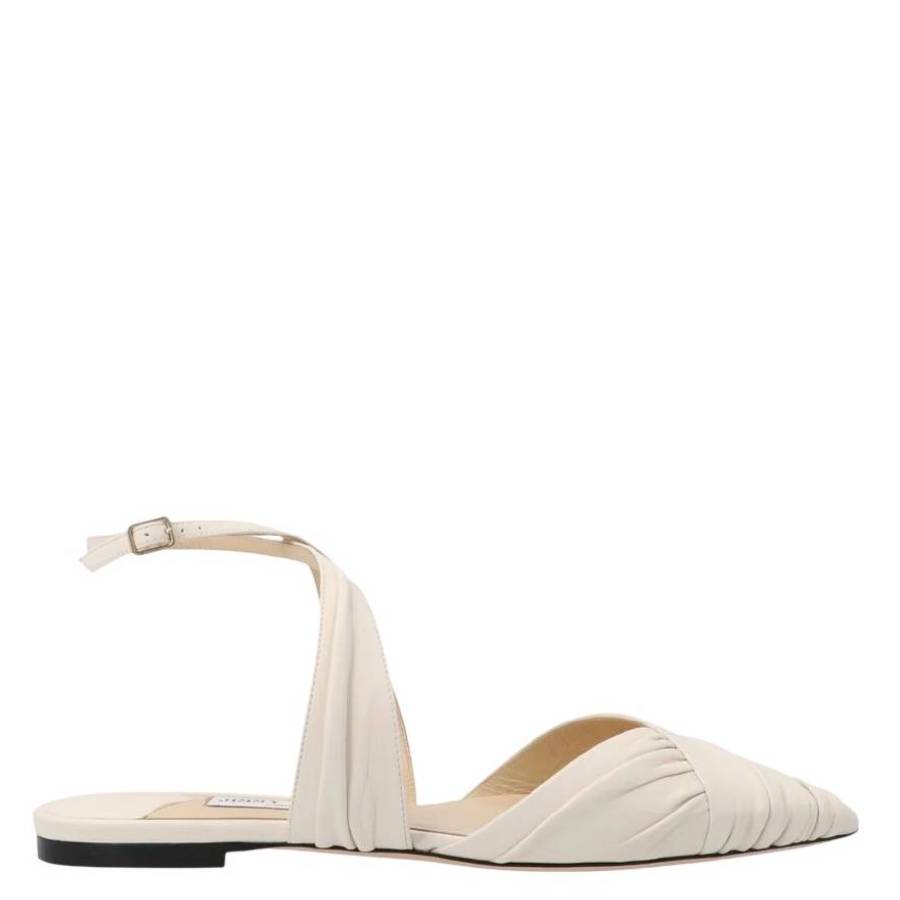 おちゃ213 Jimmy Choo Basil Crossover Leather Slingback Flats, Brand Size 35