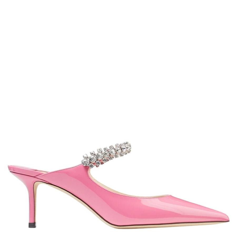 Jimmy Choo Bing 65 Patent Leather Mules In Pink