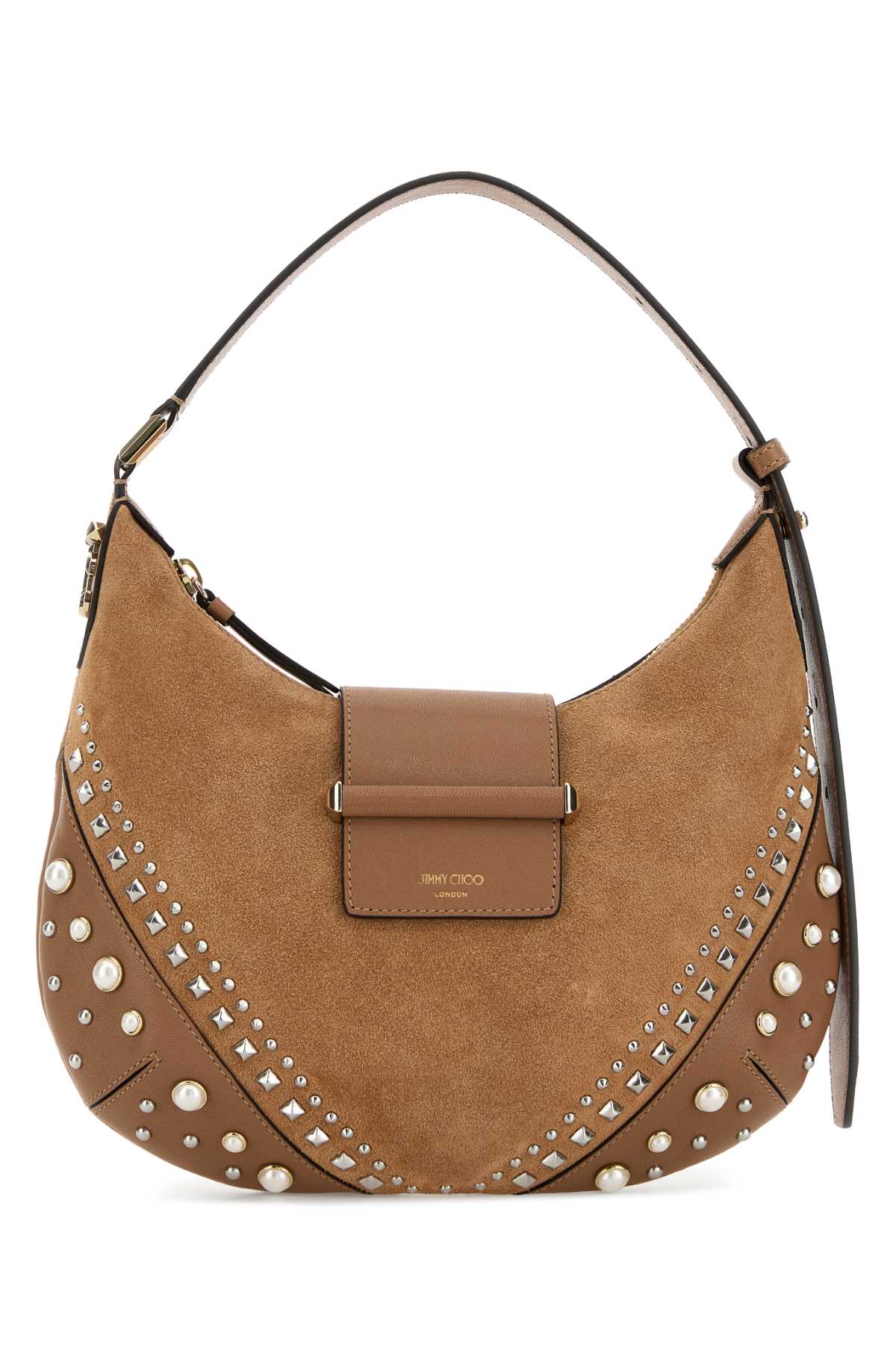 Jimmy Choo Biscuit Suede Bar Shoulder Bag BARHOBOSFRUTOIVSHGO