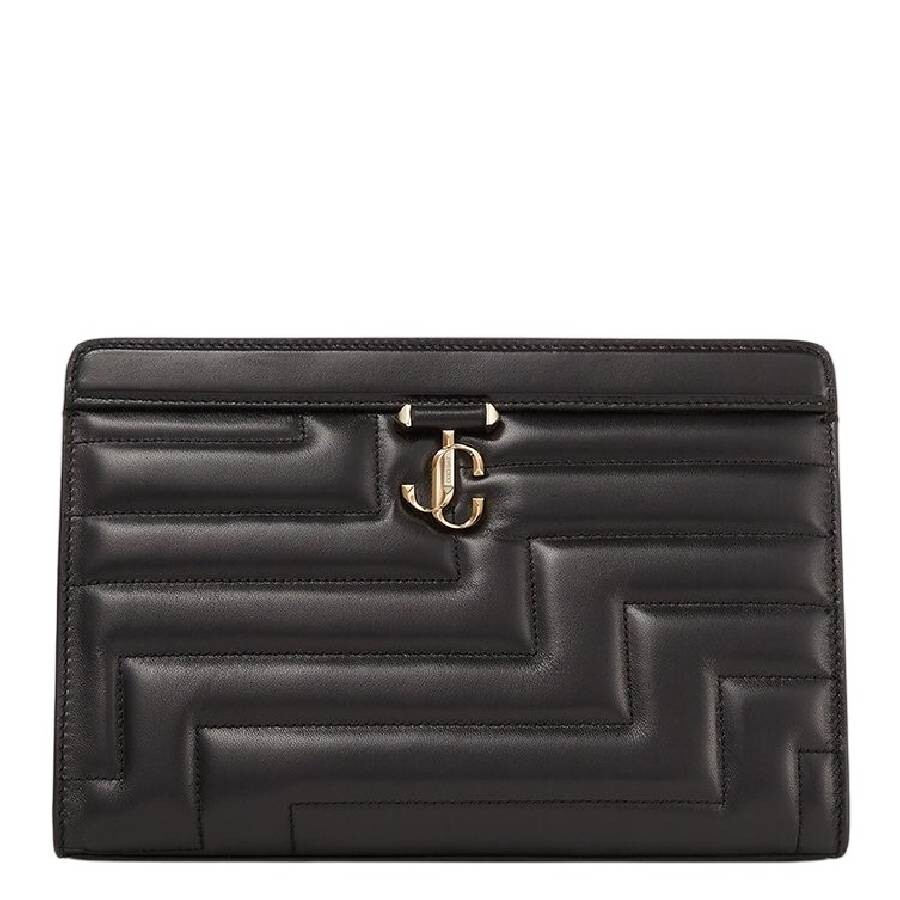 Jimmy Choo Black / Light Gold Avenue Pouch In Multi