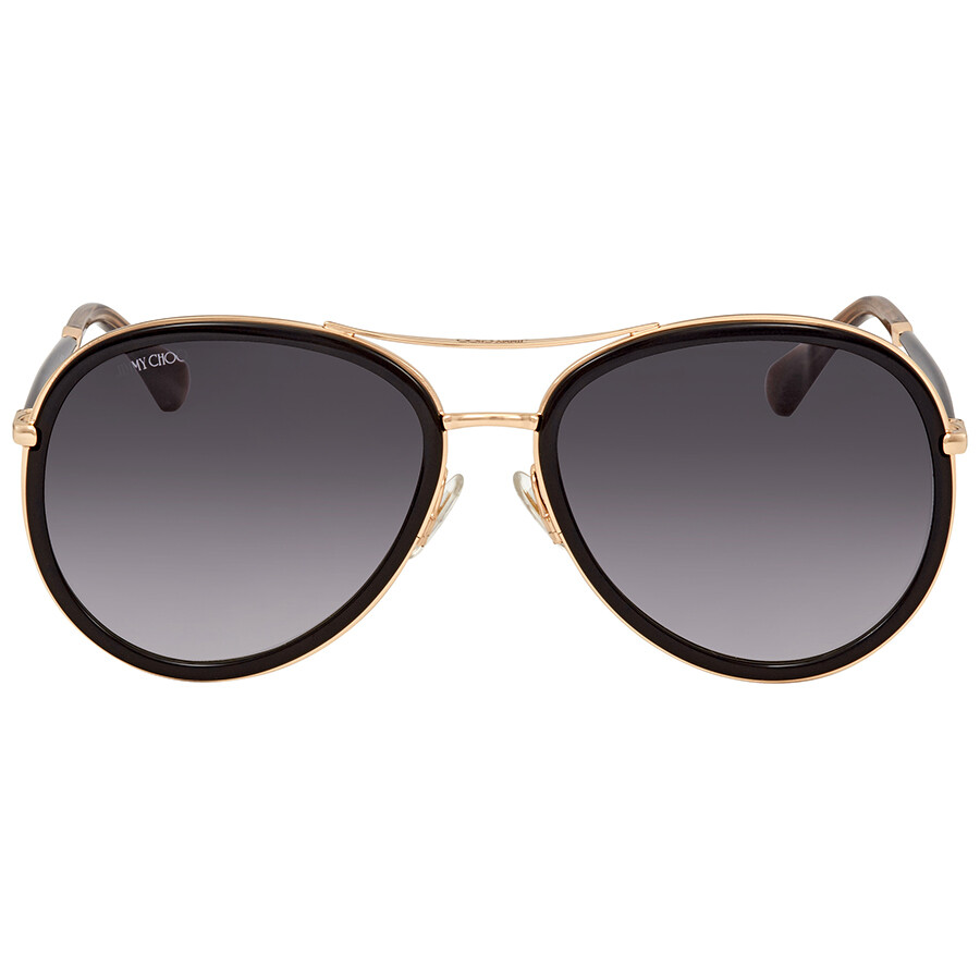 Jimmy Choo Black, Grey Gradient Aviator Ladies Sunglasses TORA/S 579C