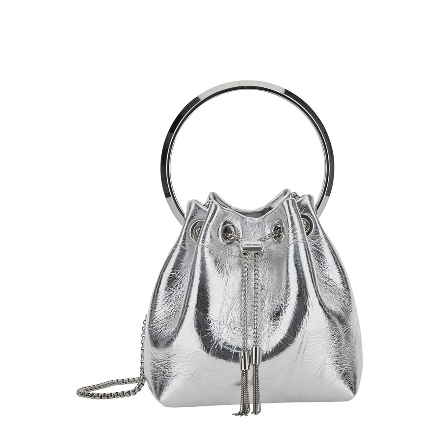 Jimmy Choo bon Bon Metallic Handbag With Metal Bracelet Handle And